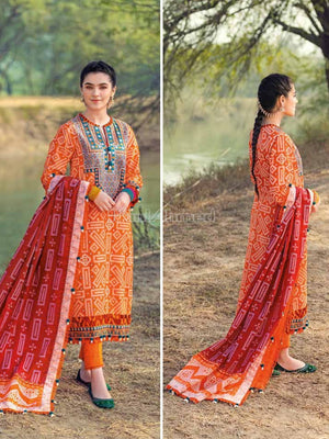 Gul Ahmed Essential Embroidered Lawn 3Pc Suit CL-22160 - FaisalFabrics.pk