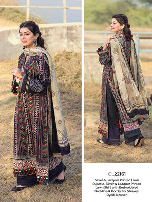 Gul Ahmed Essential Embroidered Lawn 3Pc Suit CL-22161 - FaisalFabrics.pk