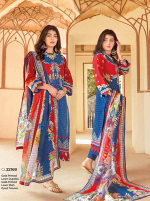 Gul Ahmed Essential Printed Lawn 3Pc Suit CL-22168 - FaisalFabrics.pk