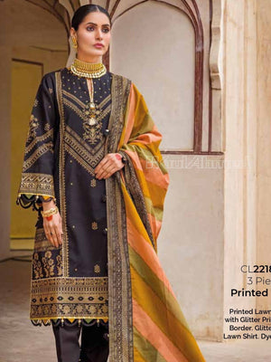 Gul Ahmed Essential Printed Lawn 3Pc Suit CL-22184A - FaisalFabrics.pk