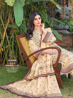 GulAhmed Summer Essential Lawn Unstitched Printed 3Pc Suit CL-32068