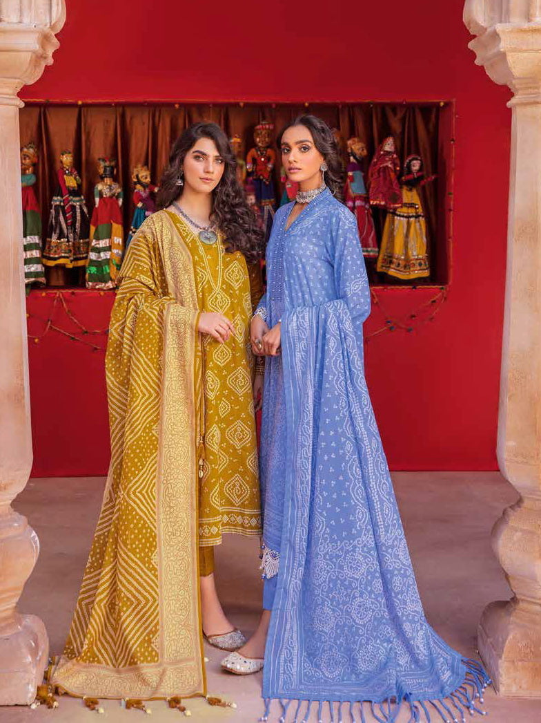 GulAhmed Chunri Printed Lawn Unstitched 3Pc Suit CL-32100 B