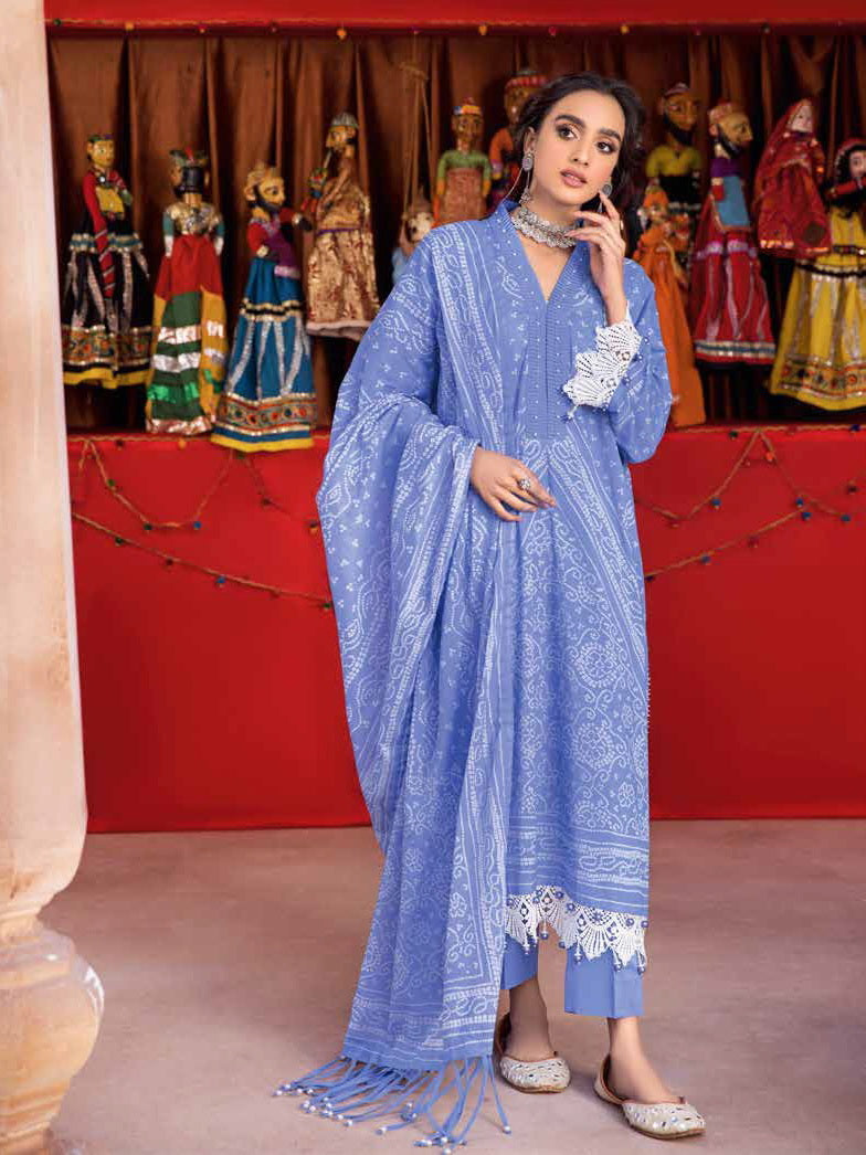 GulAhmed Chunri Printed Lawn Unstitched 3Pc Suit CL-32100 B