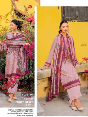 GulAhmed Summer Essential Lawn Unstitched Embroidered 3 Piece CL-32116