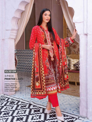 GulAhmed Summer Essential Lawn Unstitched Printed 3Pc Suit CL-32139