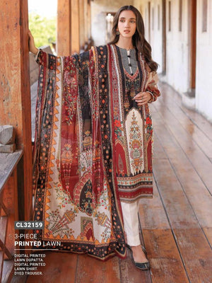 GulAhmed Summer Essential Lawn Unstitched Printed 3Pc Suit CL-32159