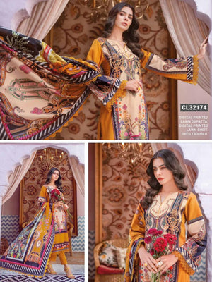 GulAhmed Summer Essential Lawn Unstitched Printed 3Pc Suit CL-32174