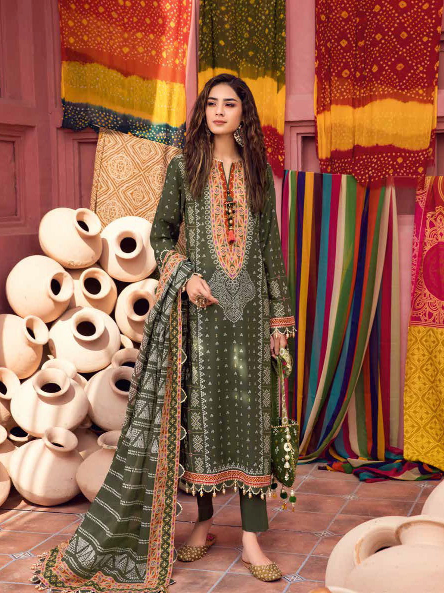 GulAhmed Chunri Printed Lawn Unstitched 3Pc Suit CL-32180 B