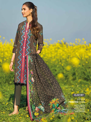 GulAhmed Summer Essential Lawn Unstitched Printed 3Pc Suit CL-32187