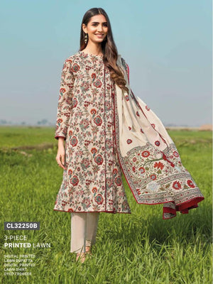 GulAhmed Summer Essential Lawn Unstitched Printed 3Pc Suit CL-32250B