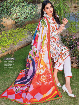 GulAhmed Summer Essential Lawn Unstitched Printed 3Pc Suit CL-32290