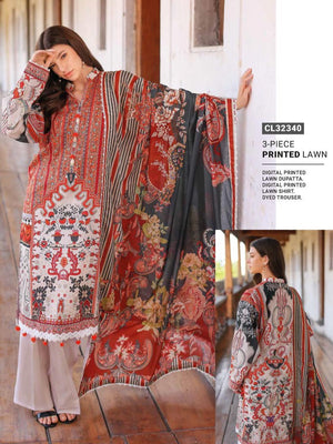 GulAhmed Summer Essential Lawn Unstitched Printed 3Pc Suit CL-32340