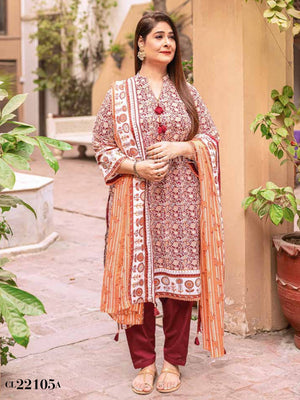 Gul Ahmed Mother Tribute Printed Lawn 3Pc Suit CL-22105A - FaisalFabrics.pk