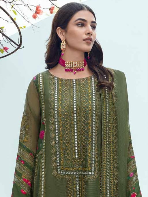 Charizma Aarzo Unstitched Embroidered Luxury Fancy 3Pc Suit CLC-07