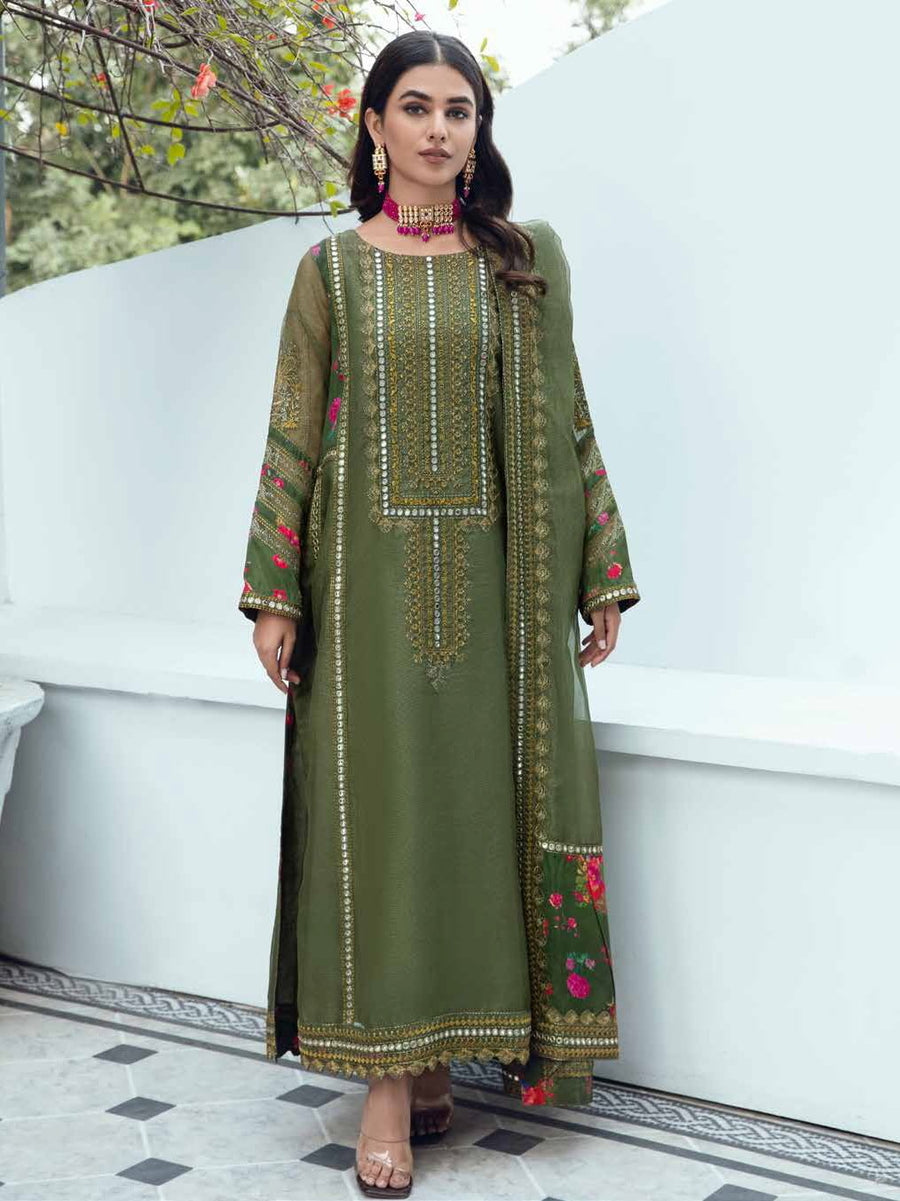 Charizma Aarzo Unstitched Embroidered Luxury Fancy 3Pc Suit CLC-07