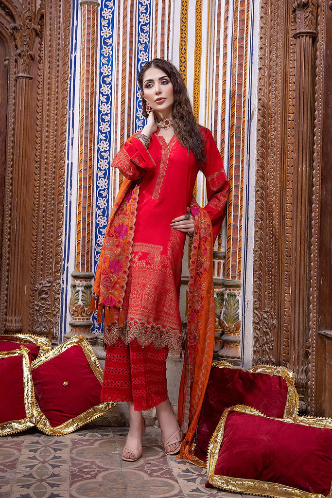 Charizma Signature Unstitched Embroidered Leather Jacquard 3Pc CLJ-13