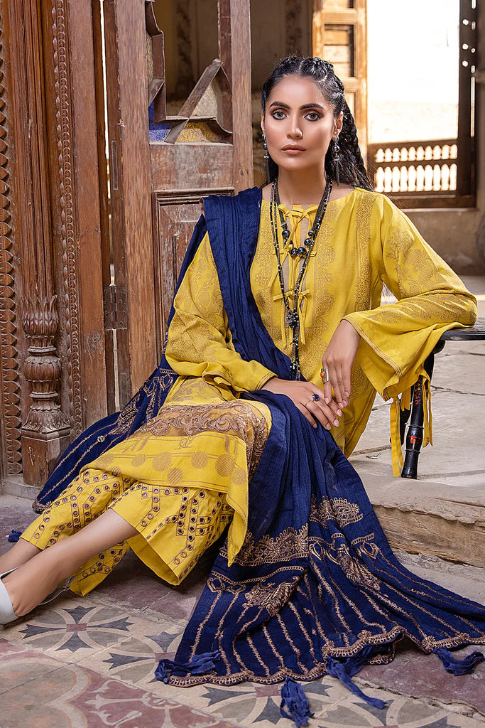 Charizma Signature Unstitched Embroidered Leather Jacquard 3Pc CLJ-14