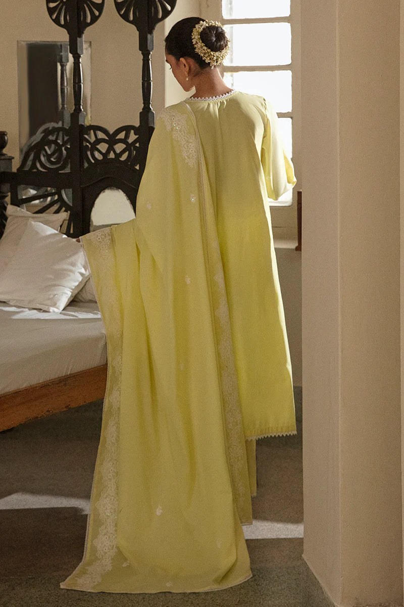 Cross Stitch Chikankari Lawn Unstitched 3 Piece Suit - CLOVER LIME