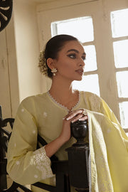 Cross Stitch Chikankari Lawn Unstitched 3 Piece Suit - CLOVER LIME