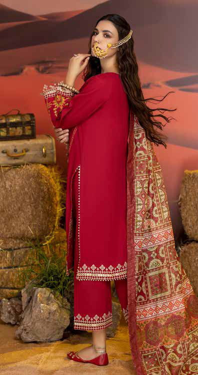 Charizma Meeras Embroidered Khaddar Unstitched 3Pc Suit CM-02