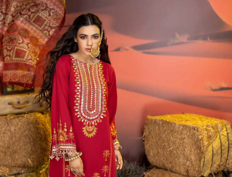 Charizma Meeras Embroidered Khaddar Unstitched 3Pc Suit CM-02