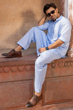 So Kamal Mens Unstitched Classic Cotton Suit CM-1514 Light Blue
