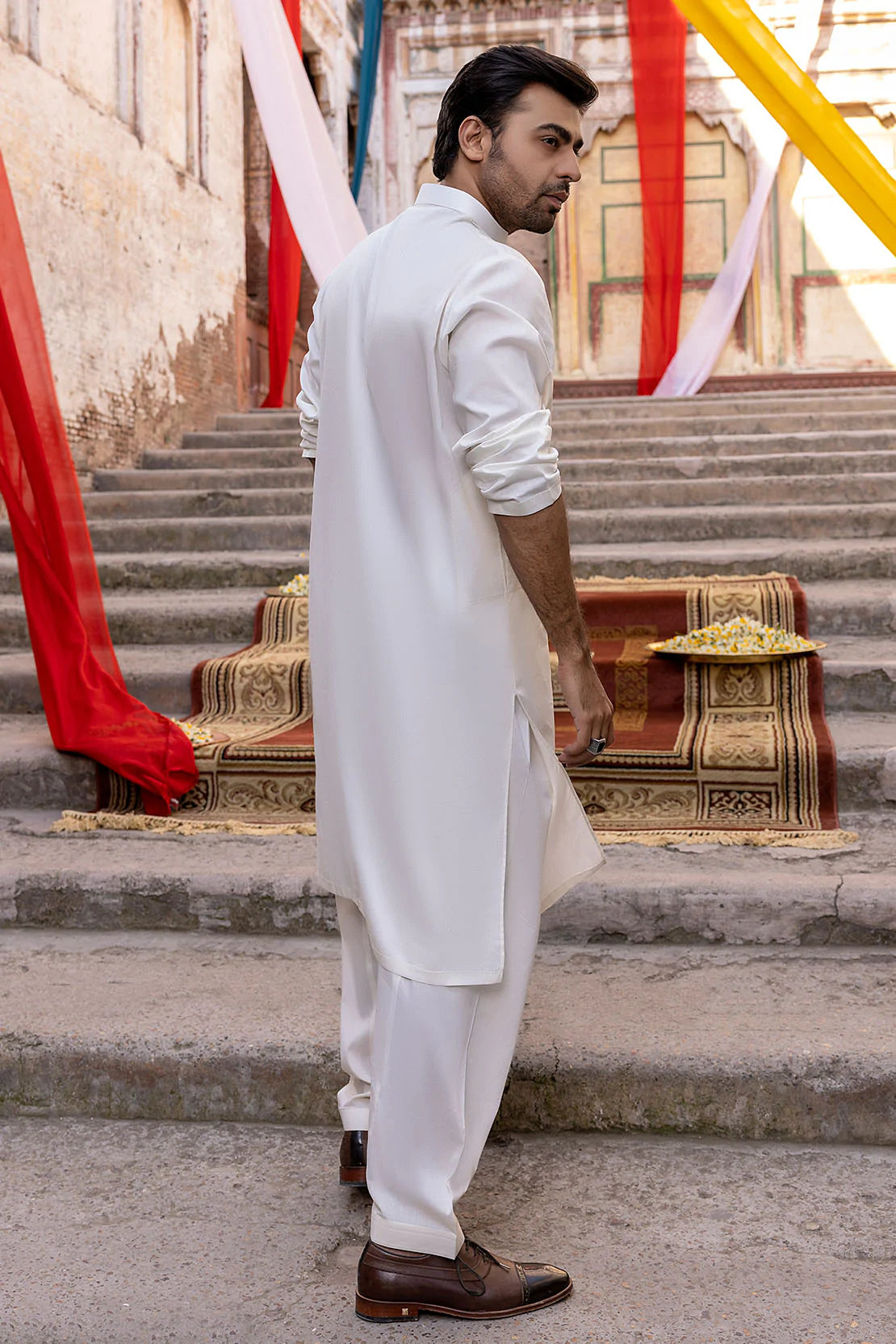 White cotton 2025 suit mens