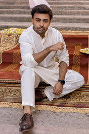 So Kamal Mens Unstitched Classic Cotton Suit CM-1514 Off White
