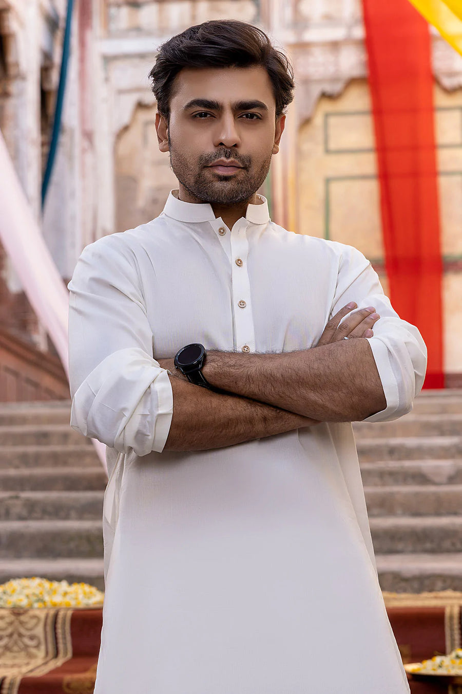 So Kamal Mens Unstitched Classic Cotton Suit CM-1514 Off White