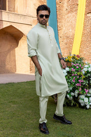 So Kamal Mens Unstitched Classic Cotton Suit CM-1514 Sage Green