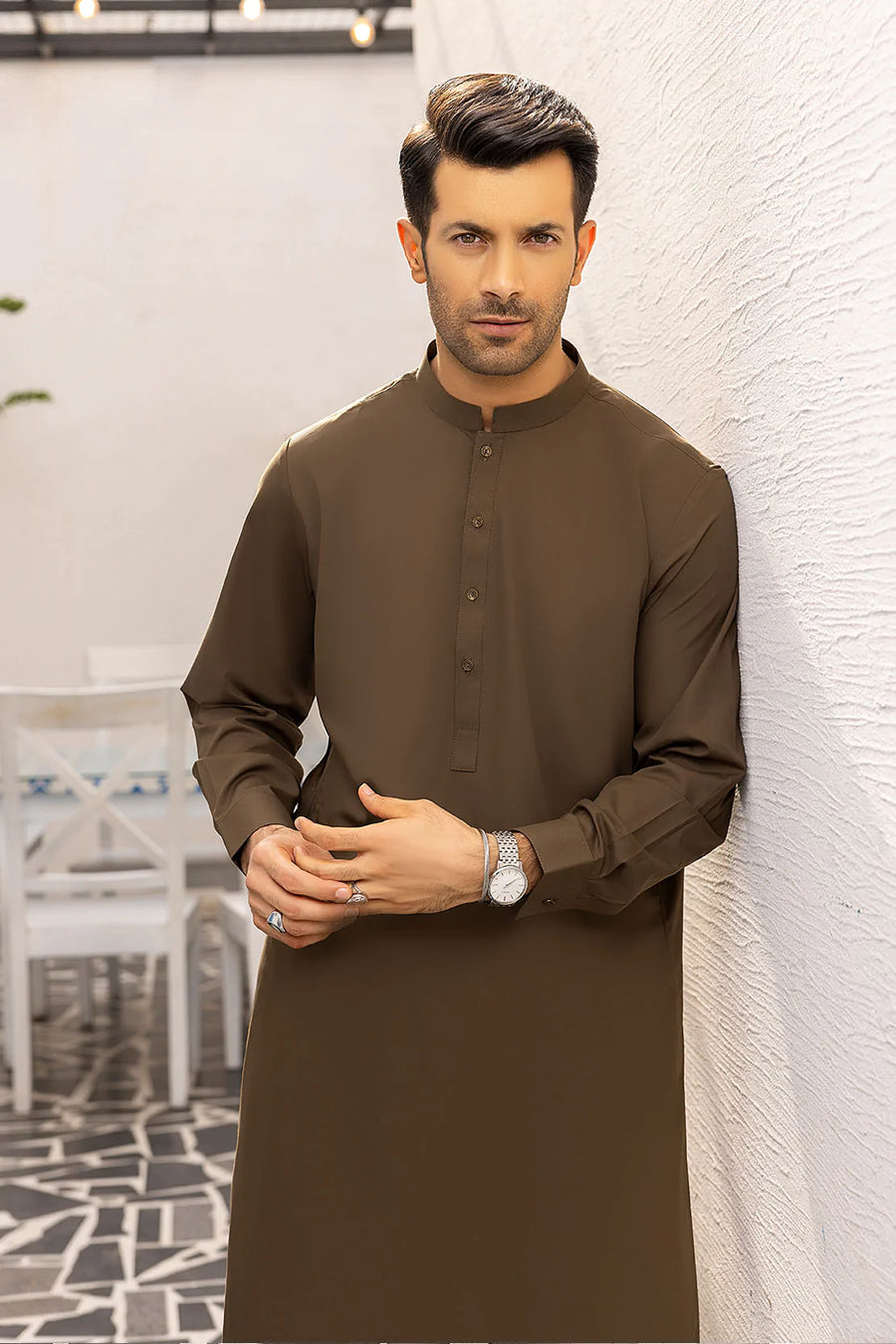 So Kamal Mens Unstitched Classic Blended Suit CM-1517 Green