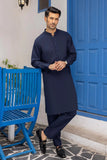 So Kamal Mens Unstitched Classic Blened Suit CM-1517 Navy Blue