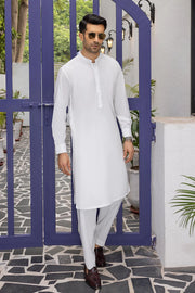 So Kamal Mens Unstitched Classic Blened Suit CM-1517 White