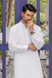 So Kamal Mens Unstitched Classic Blened Suit CM-1517 White