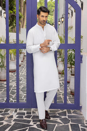 So Kamal Mens Unstitched Classic Blened Suit CM-1517 White