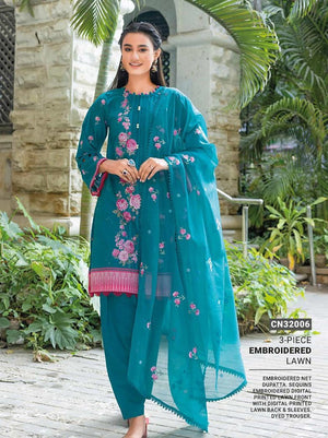GulAhmed Summer Essential Lawn Unstitched Embroidered 3 Piece CN-32006