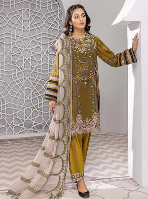 Charizma Naranji Vol-03 Unstitched Embroidered Lawn 3Pc Suit CN22-19 A