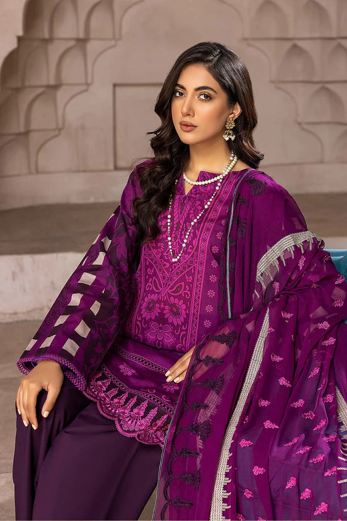 Charizma Naranji Vol-03 Unstitched Embroidered Lawn 3Pc Suit CN22-20 B