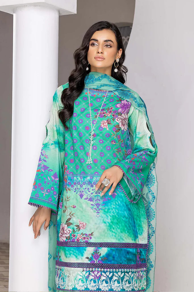 Charizma Naranji Vol-03 Unstitched Embroidered Lawn 3Pc Suit CN22-21