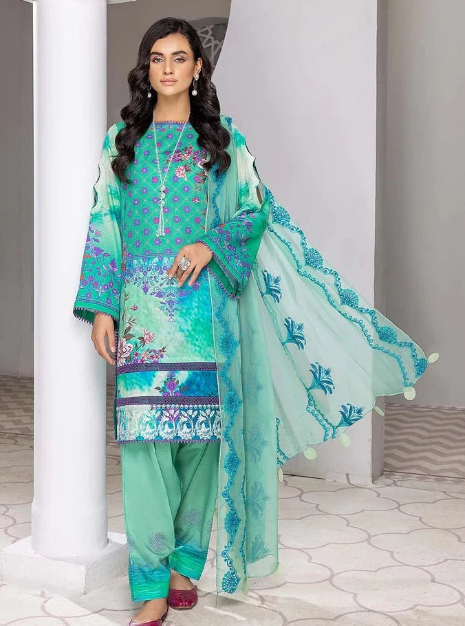 Charizma Naranji Vol-03 Unstitched Embroidered Lawn 3Pc Suit CN22-21