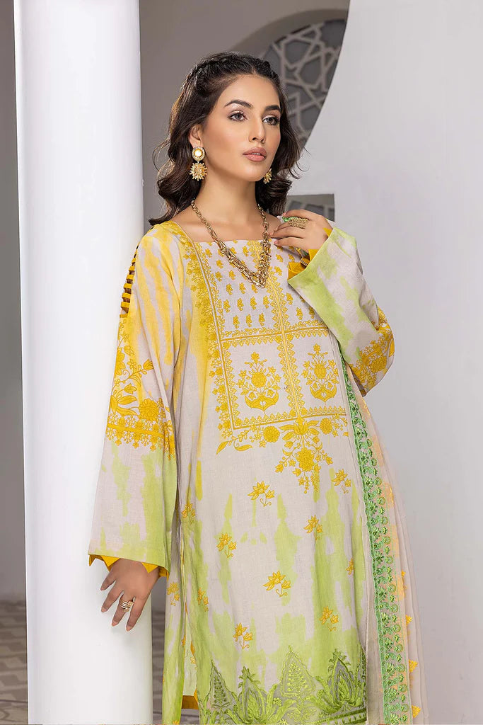Charizma Naranji Vol-03 Unstitched Embroidered Lawn 3Pc Suit CN22-23