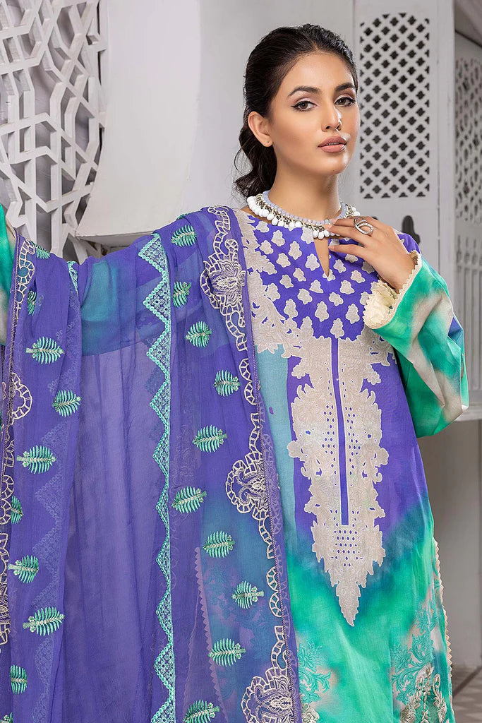 Charizma Naranji Vol-03 Unstitched Embroidered Lawn 3Pc Suit CN22-24