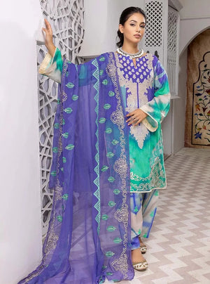 Charizma Naranji Vol-03 Unstitched Embroidered Lawn 3Pc Suit CN22-24