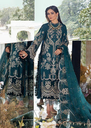 Afrozeh Luxury Lawn Unstitched 3 Piece Embroidered Suit D-10 Cobalt Sky - FaisalFabrics.pk