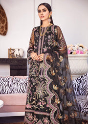 Afrozeh La Fuchsia Luxury Chiffon Unstitched 3 Piece Suit D-03 Cocktail - FaisalFabrics.pk