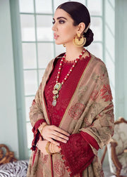 Afrozeh La Fuchsia Luxury Chiffon Unstitched 3 Piece Suit D-04 Coral Mist - FaisalFabrics.pk