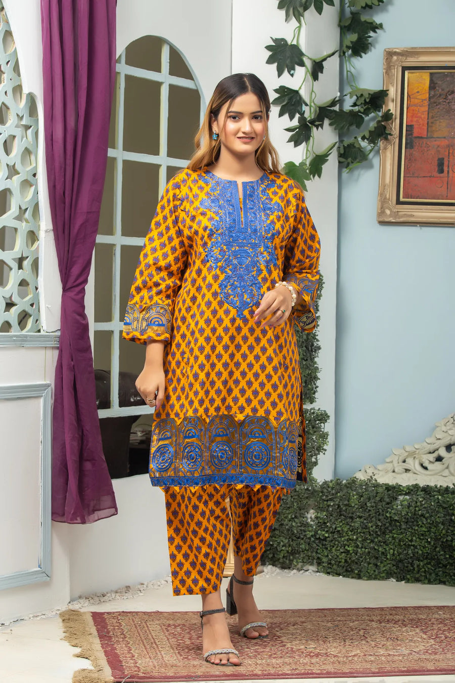 Mak Fashion Essentials Edit Embroidered Lawn Ready to Wear 2Pc - CORAL
