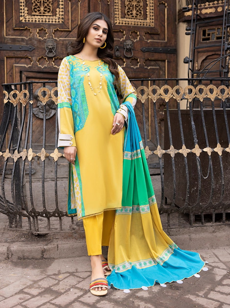Charizma Beyond Casuals C-Prints Unstitched Lawn 3Pc Suit CP-004