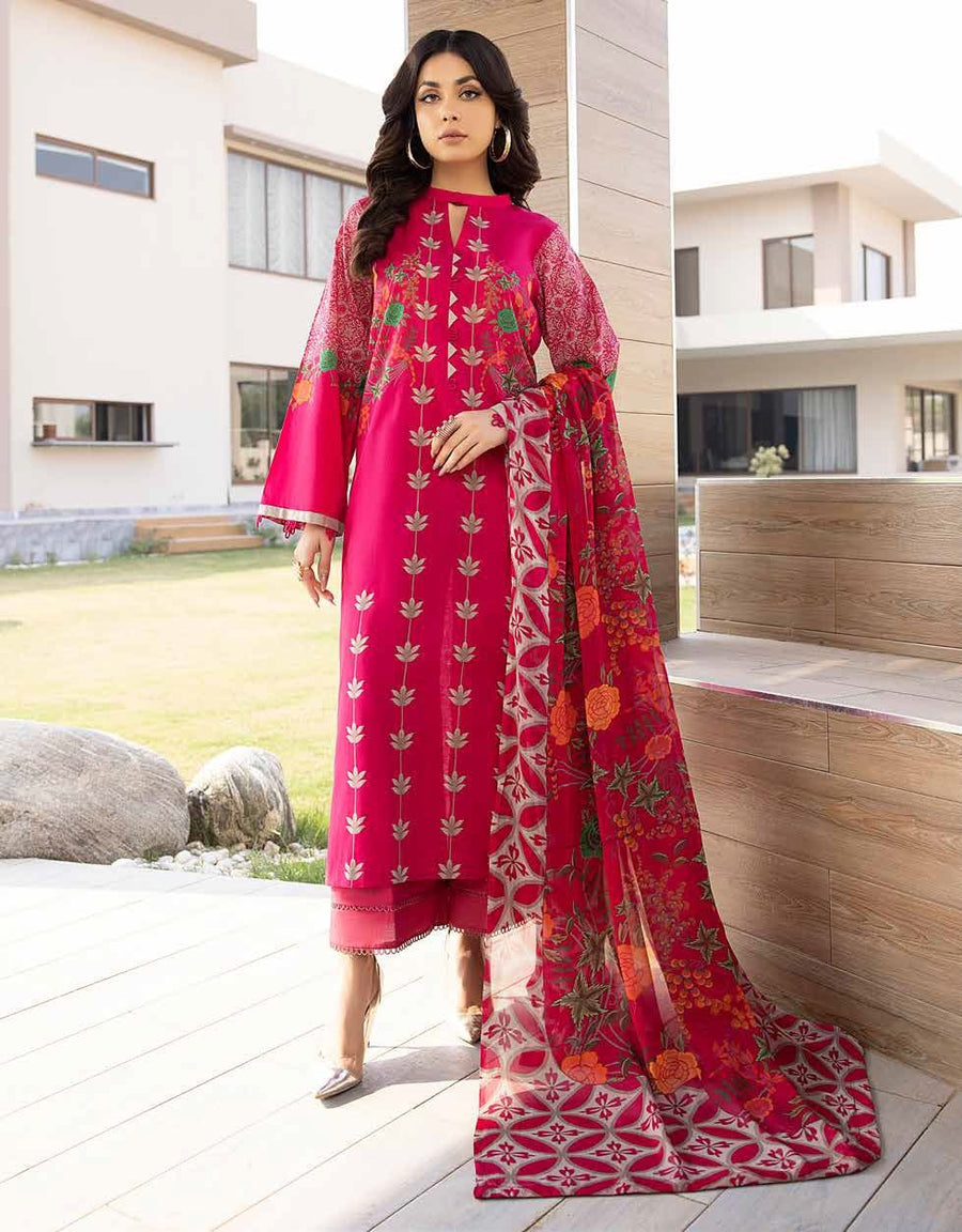 Charizma Beyond Casuals C-Prints Unstitched Lawn 3Pc Suit CP-007