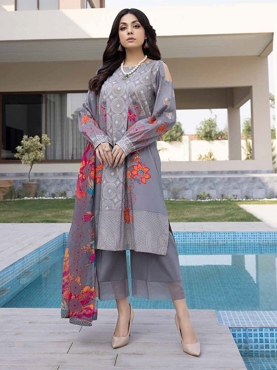 Charizma Beyond Casuals C-Prints Unstitched Lawn 3Pc Suit CP-008